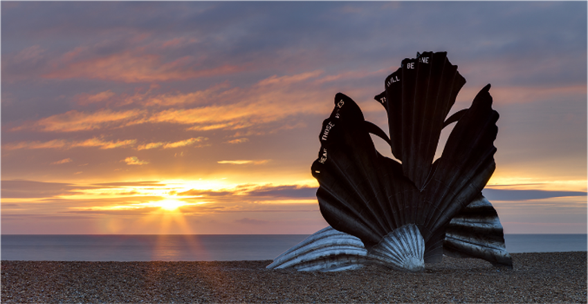 Sea Spice, Aldeburgh, scallop sculpture 